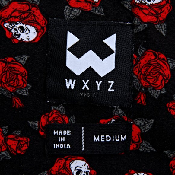 Bundle of 2 WXYZ Skull & Roses Button Down Short Sleeve Shirts Black Red Men M - Picture 9 of 16